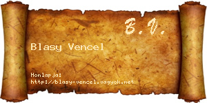 Blasy Vencel névjegykártya